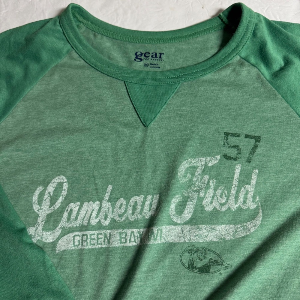 Gear For Sports Green Bay Lambeau Field Graphic Raglan Tee Green XXL